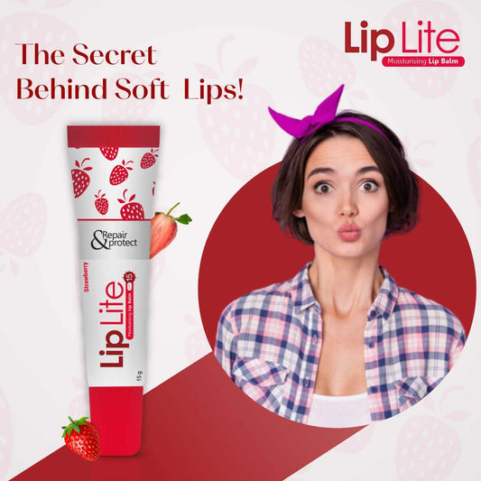 Lip Lite Strawberry Moisturising Lip Balm 15g (Pack of 8) - NuroHub