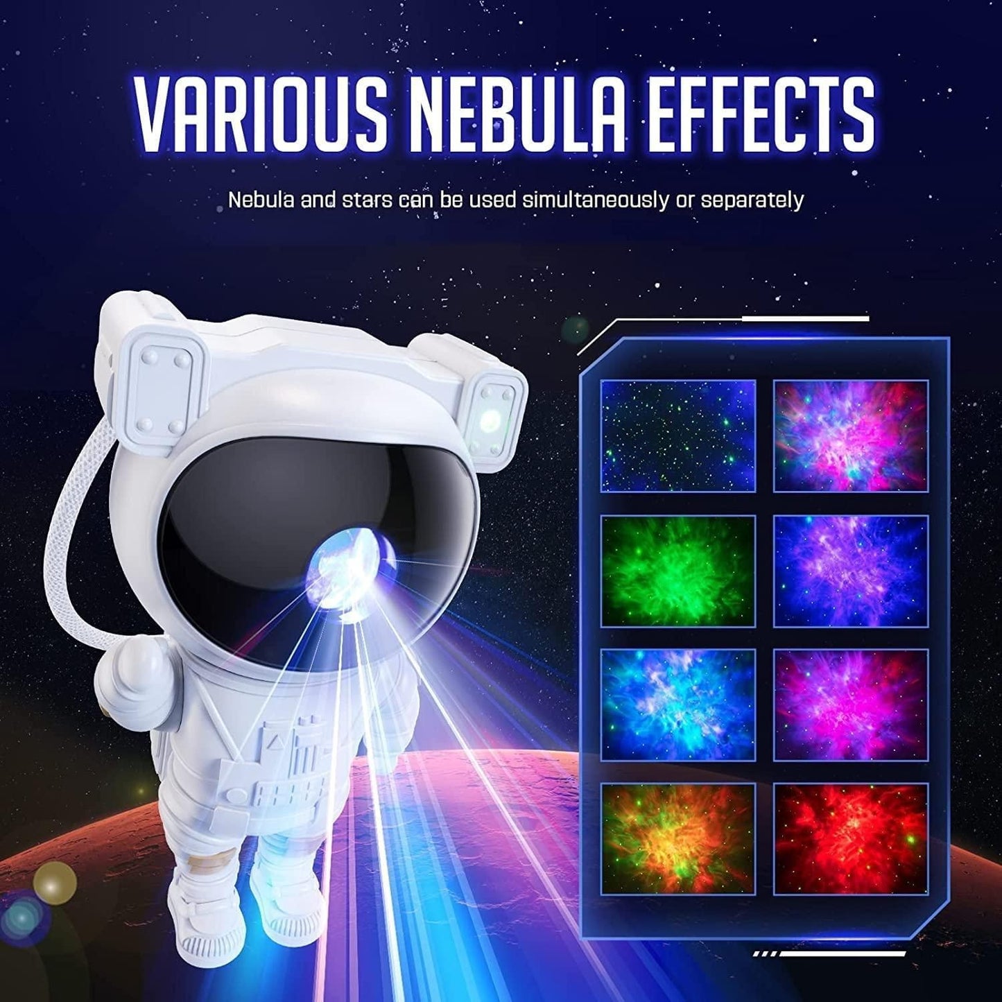 Astronaut Galaxy Projector - 360 Magnetic Head Rotation, Remote Control - NuroHub
