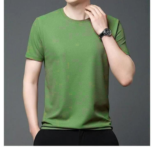 Polyester Stretchable Solid Half Sleeves Mens Round Neck T-Shirt Pack Of 4 - NuroHub