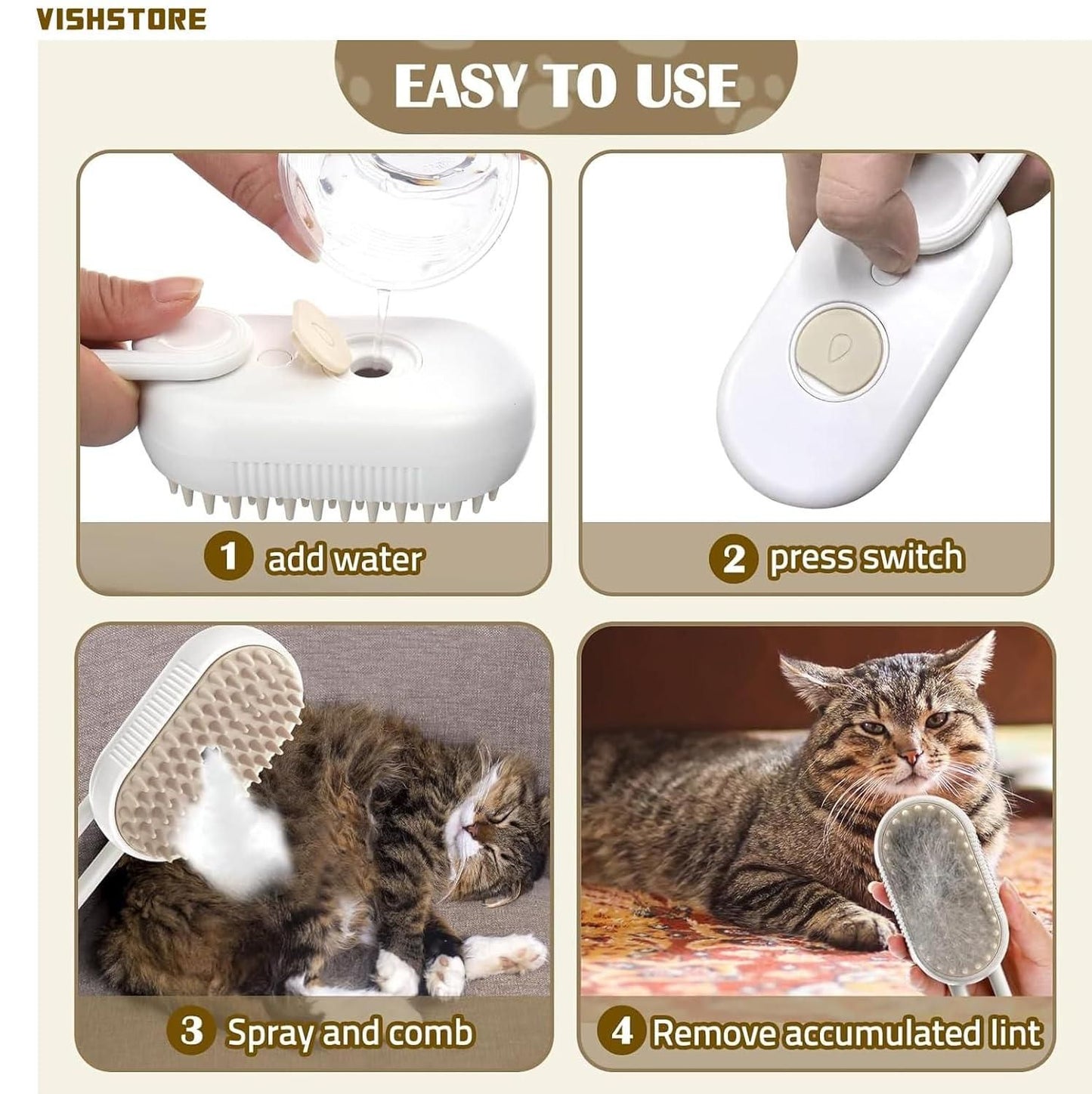 Steam Brush for Dog/Cat - NuroHub