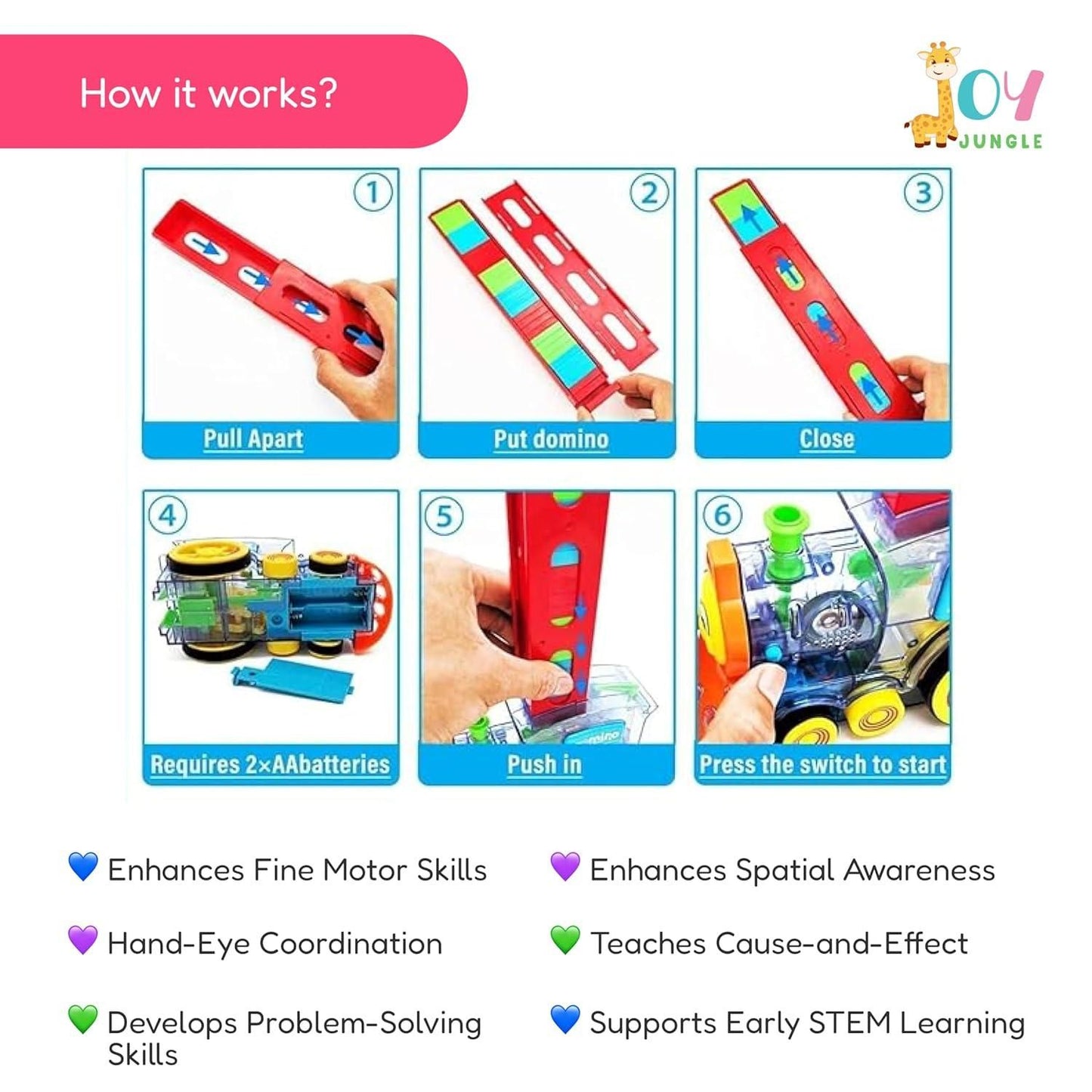 Train Toy Domino Set for Kids BPA Free Plastic with Sound Effects - NuroHub