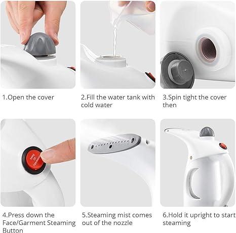 Fast Heat-up Portable Handheld Garment/Facial Vapor Steamer Iron Brush for Home and Travel Handy (Multicolour) - NuroHub