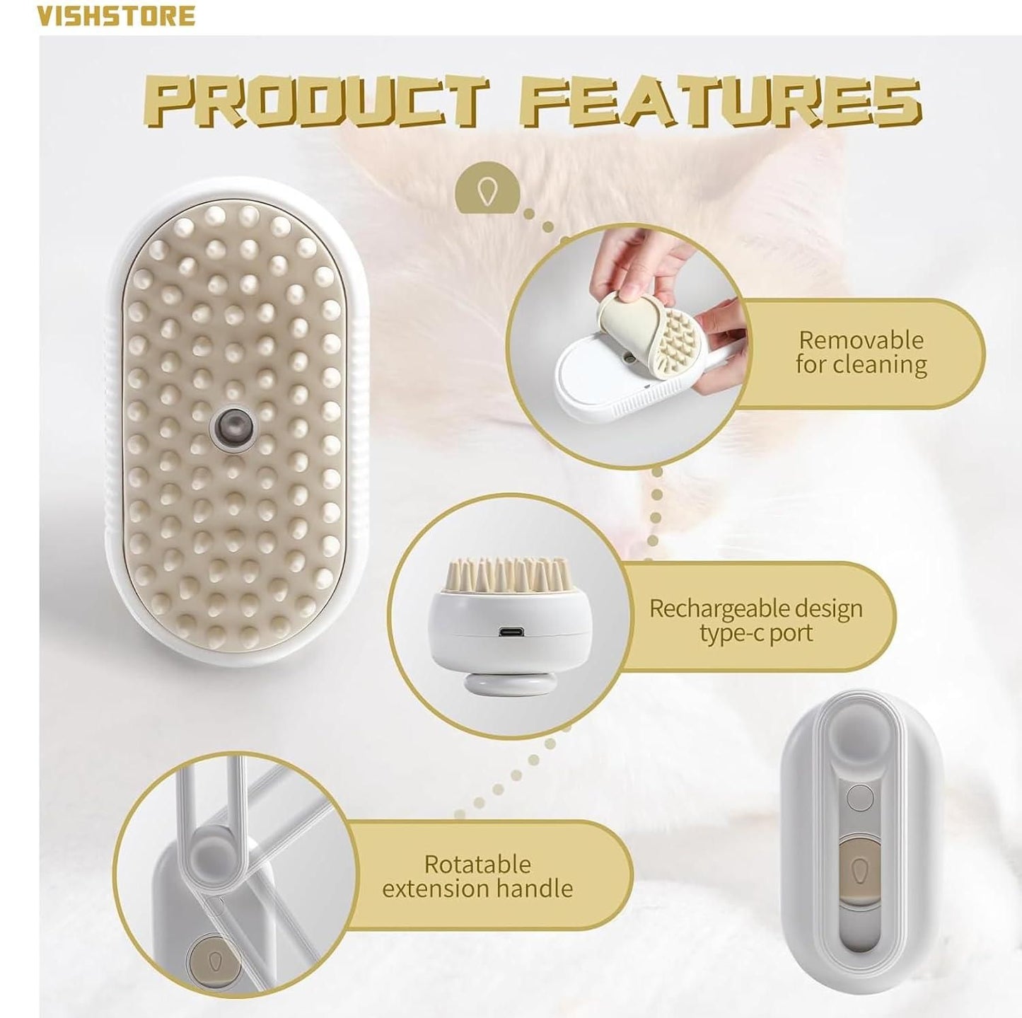 Steam Brush for Dog/Cat - NuroHub