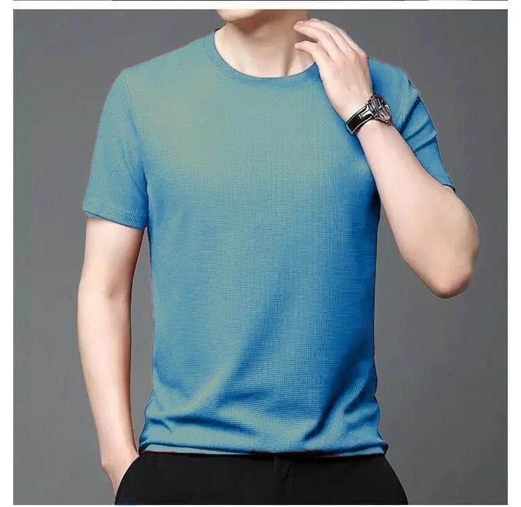 Polyester Stretchable Solid Half Sleeves Mens Round Neck T-Shirt Pack Of 4 - NuroHub