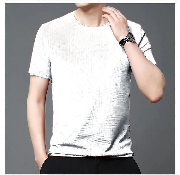 Polyester Stretchable Solid Half Sleeves Mens Round Neck T-Shirt Pack Of 4 - NuroHub