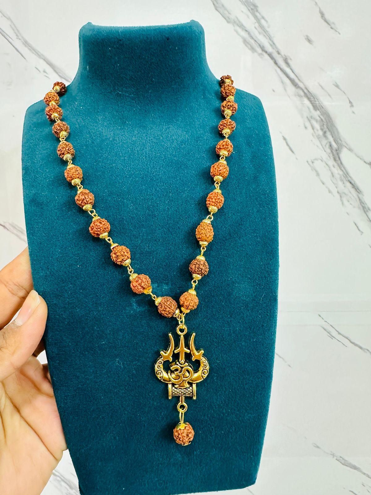 Panchmukhi Rudraksha OM Shiva Trishool Mala - NuroHub