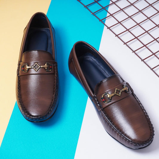 Brown Vegan Leather Loafers - NuroHub