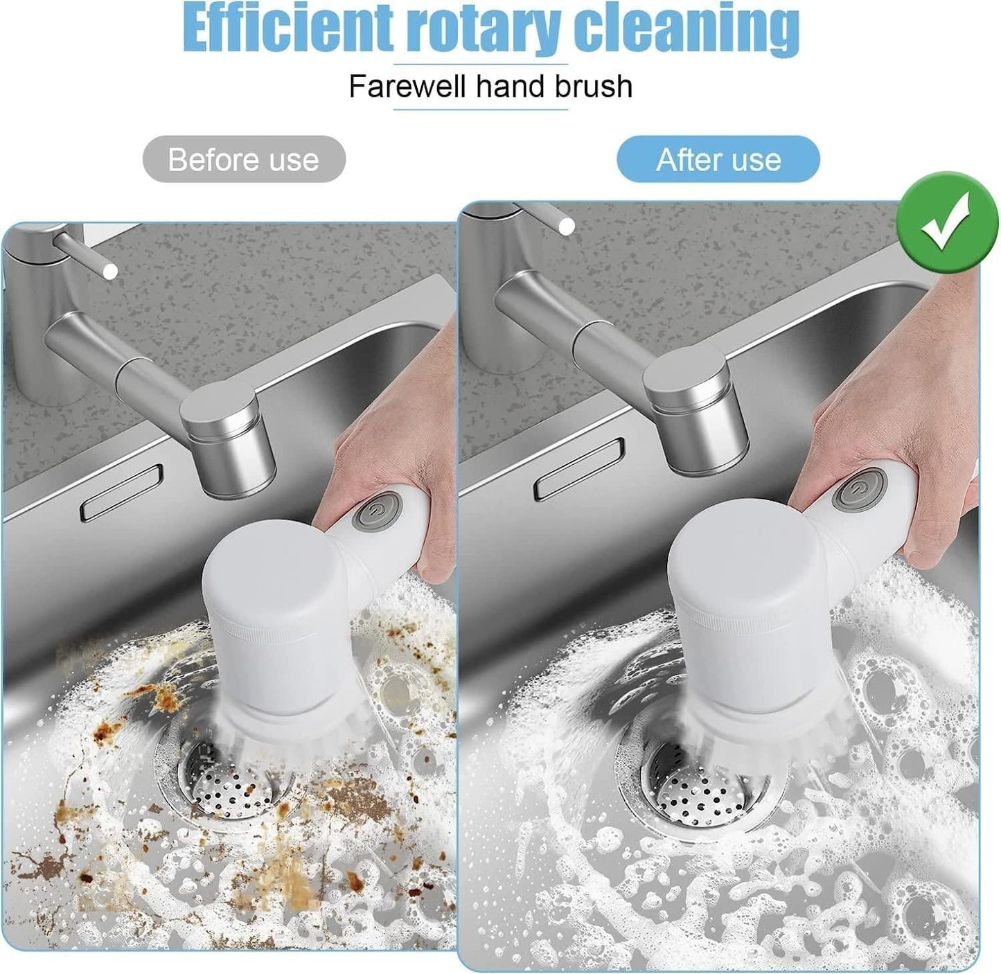 5 in 1 Handheld Bathroom Cleaning Brush Scrubber with Charging Cord - NuroHub