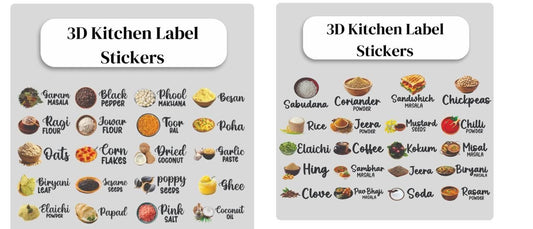 Waterproof Kitchen Spice Jar Label Stickers (Pack of 1 - 60 Stickers) - NuroHub