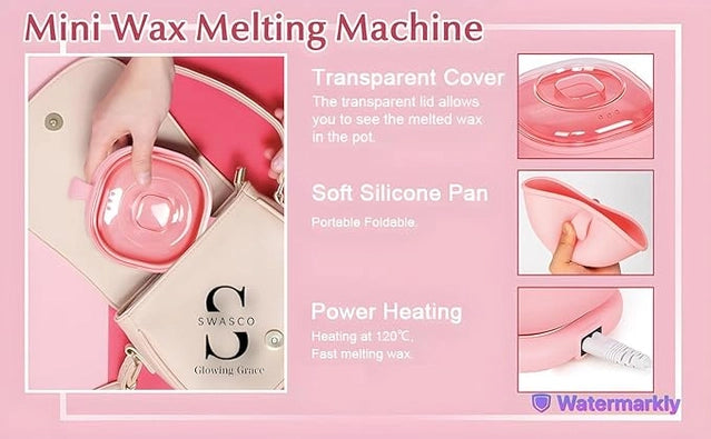 Silicone Foldable Wax Heater | Compact Wax Machine with Quick & Even Heating, Detachable Lid, Easy-to-Clean for Women & Men - NuroHub