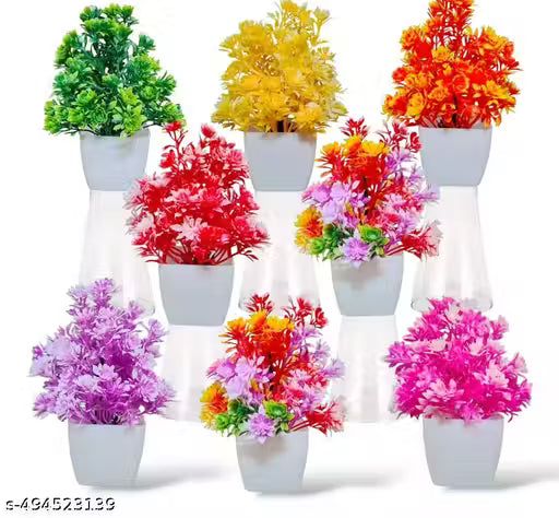 artificial bonsai wild plants pack of - 8 size ( 15 cm ) set of 8 great