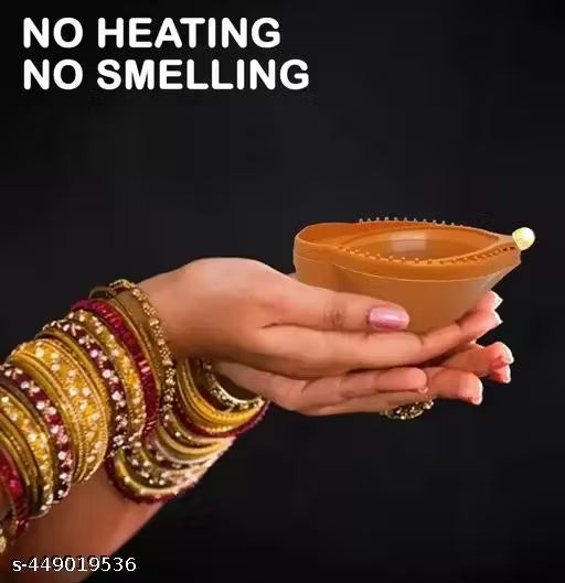 lastic Water Sensor LED Diyas with Water sensing technology, E-Diya, Warm Orange Yellow Ambient Lights (Pack of 24)