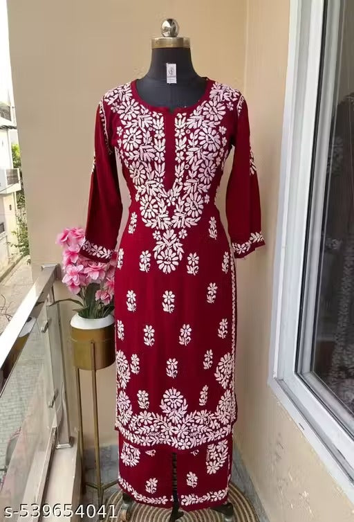 Premium Rayon kurti + Rayon Plazo set
