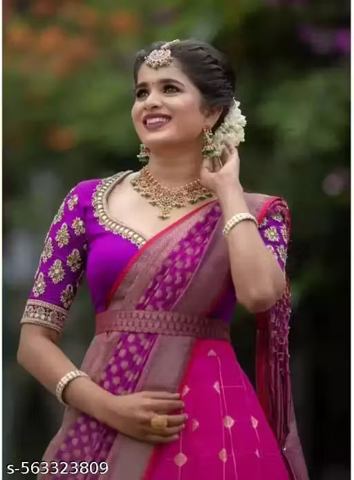 Kanjiveram Silk pure Zari lehanga with blouse along with Duppta