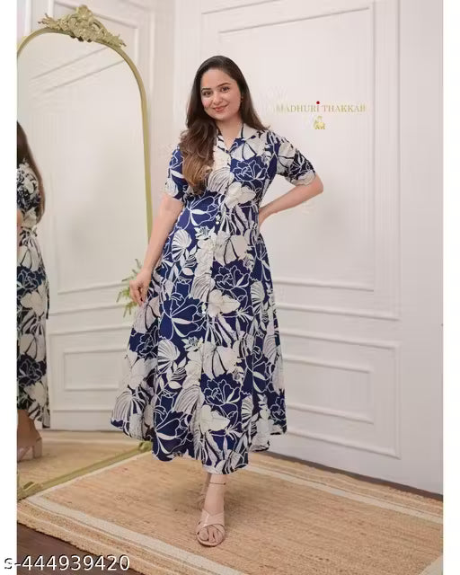 Trendy A-Line Floral Print Women & Girls Kurta