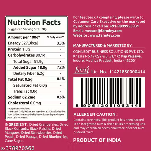 Farmley Berry Mix 200g | Dried Berries | Healthy Snacks | Cranberry