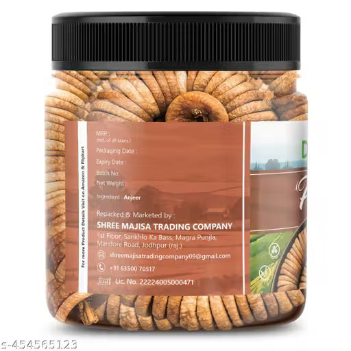 Dryksh Dried Afghani Anjeer 250gm Pack | Dried Figs Ajneer | Rich source of Fibre Calcium | Low in calories and Fat Free