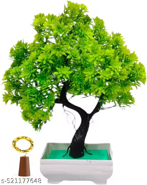 Artificial Bonsai Plant with Cork Light For Home Office Decoration