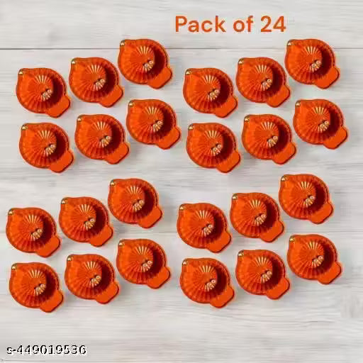 lastic Water Sensor LED Diyas with Water sensing technology, E-Diya, Warm Orange Yellow Ambient Lights (Pack of 24)