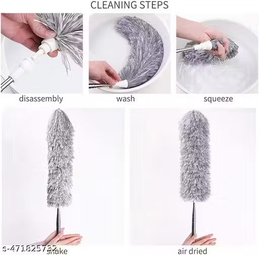Microfiber Feather Duster Bendable & Extendable Fan Cleaning Duster