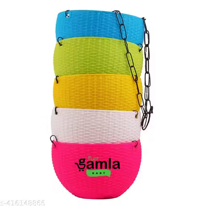 Pack of 5 | Hanging Pots 6 Inches by Gamlakart for your Garden | Pack of 5 | Random Colours