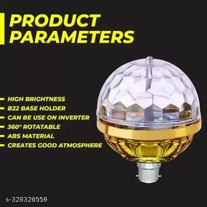 Golden Jumbo LED Disco Bulb with Bright Strobe Effect – Festive Lighting (Pack Of 2)