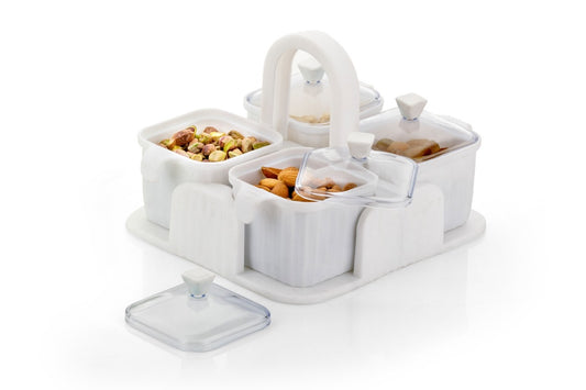 Storage Jar Set of 4 Jars, Container for Pickle, Masala , Dry Fruit Storage, Mouth Freshner Mukhwas Storage Jar Achar Container