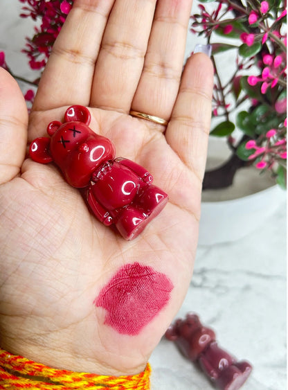Lip Tint, Bear Keychain Long Lasting Creamy Texture Matte Lipstick For Makeup 6pcs Multicolour - NuroHub