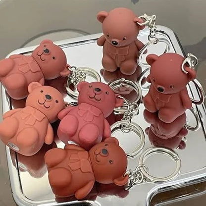 Lip Tint, Bear Keychain Long Lasting Creamy Texture Matte Lipstick For Makeup 6pcs Multicolour - NuroHub