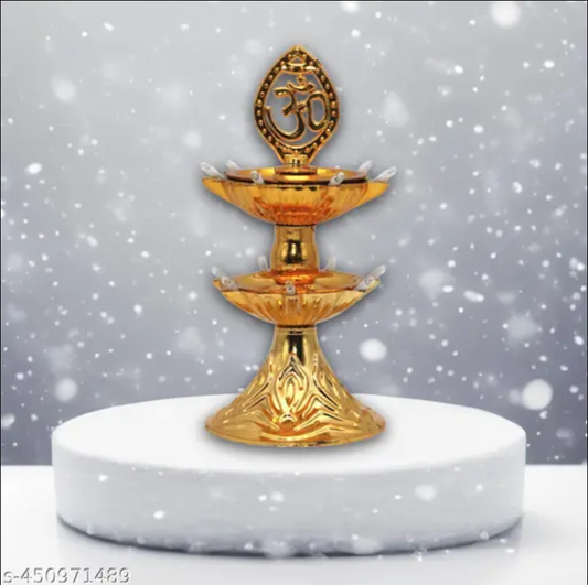 Gold-Plated OM LED Diya | Decorative Pooja &amp; Festival Light