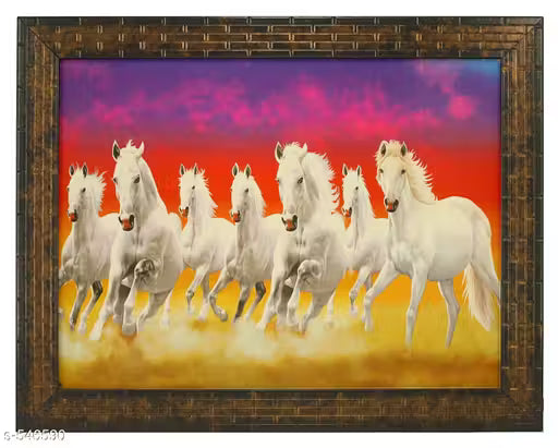 Framed Vaastu Seven Horse Painting