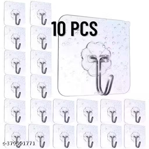 New Walls Hooks &amp; Wall Hanger Without Drilling, Adhesive Wall Transparent Hooks