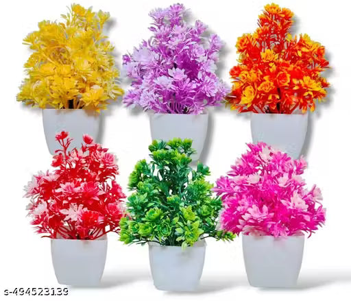 artificial bonsai wild plants pack of - 8 size ( 15 cm ) set of 8 great