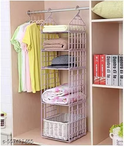 5 Layer Folding Clothes Storage Racks Dormitory Closet