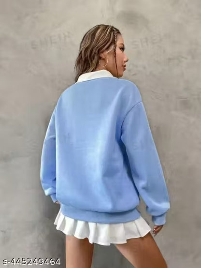 Women's Fleece Full Sleeve Collared Sweatshirt