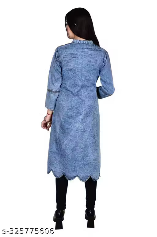 Denim Marbal kurti office wear kurti COMFORTABLE kurti