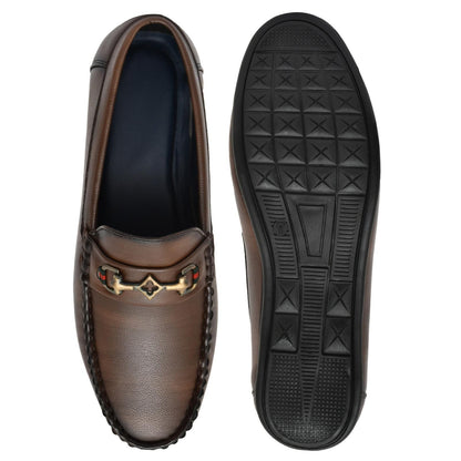 Brown Vegan Leather Loafers - NuroHub