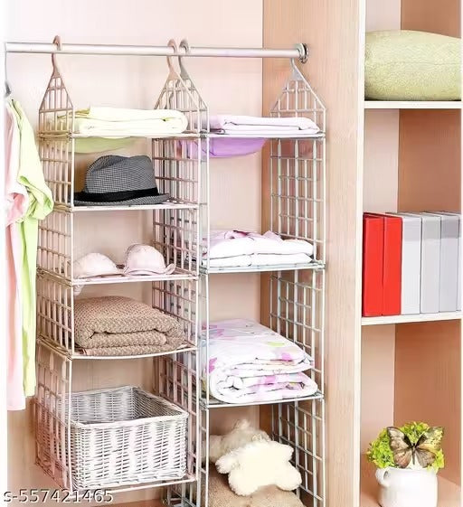 5 Layer Folding Clothes Storage Racks Dormitory Closet
