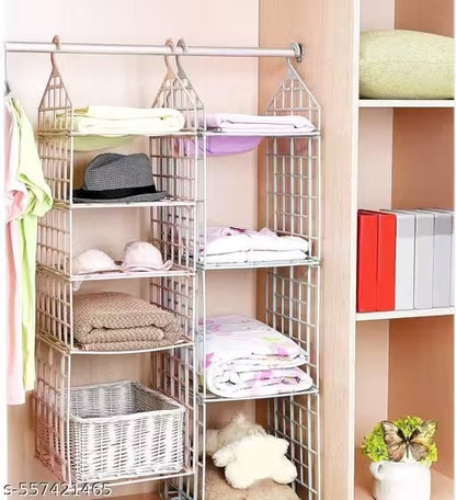 5 Layer Folding Clothes Storage Racks Dormitory Closet