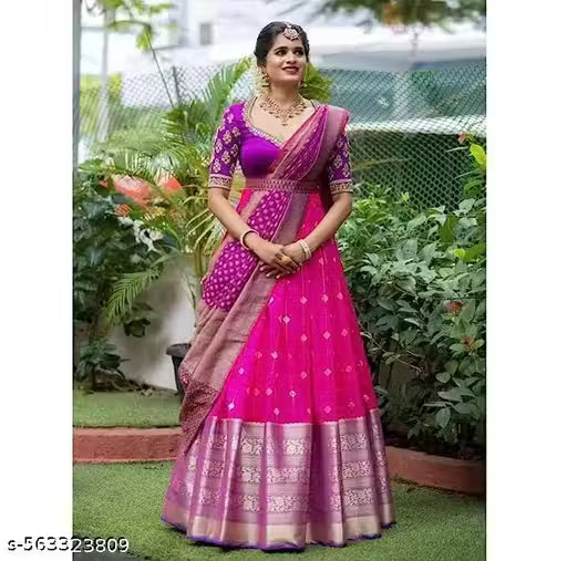 Kanjiveram Silk pure Zari lehanga with blouse along with Duppta