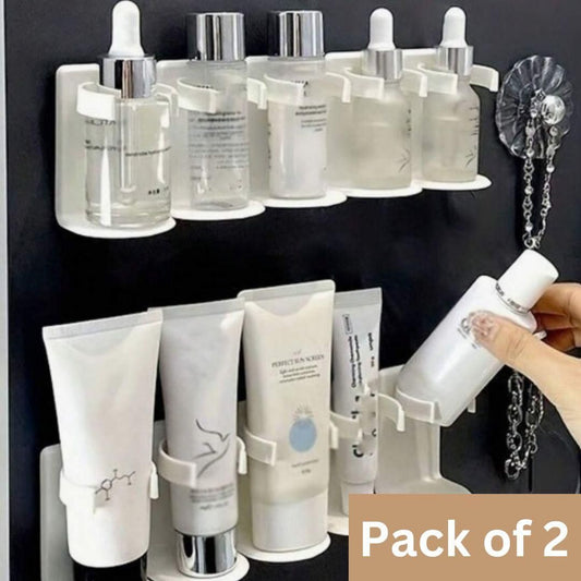 5 Grid Plastic Cosmetic Organiser No Punching Cuttable Storage Holder (Pack of 2) - NuroHub