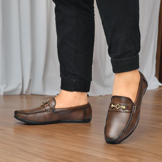 Brown Vegan Leather Loafers - NuroHub