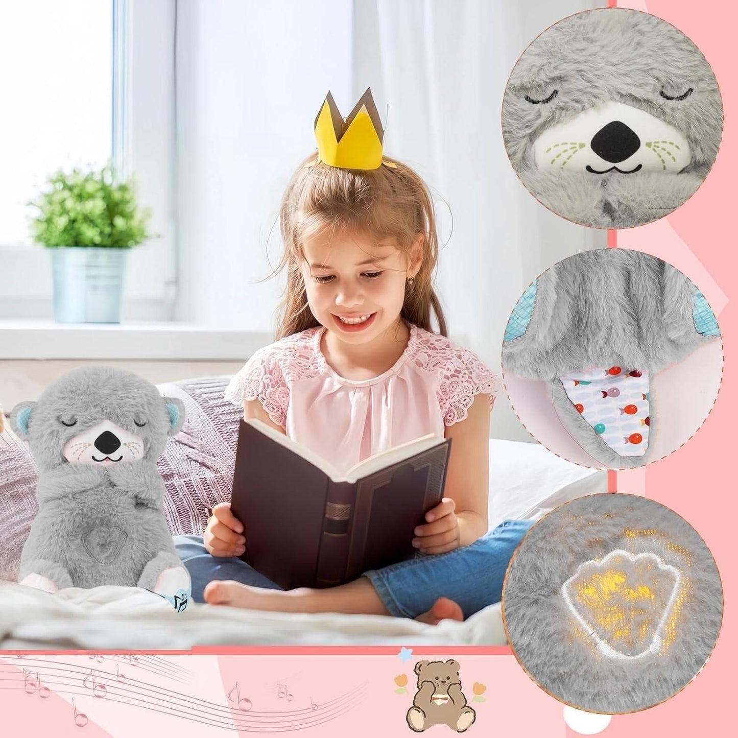 Breathing Teddy Bear with Soothing Music, Comfort Plush - NuroHub