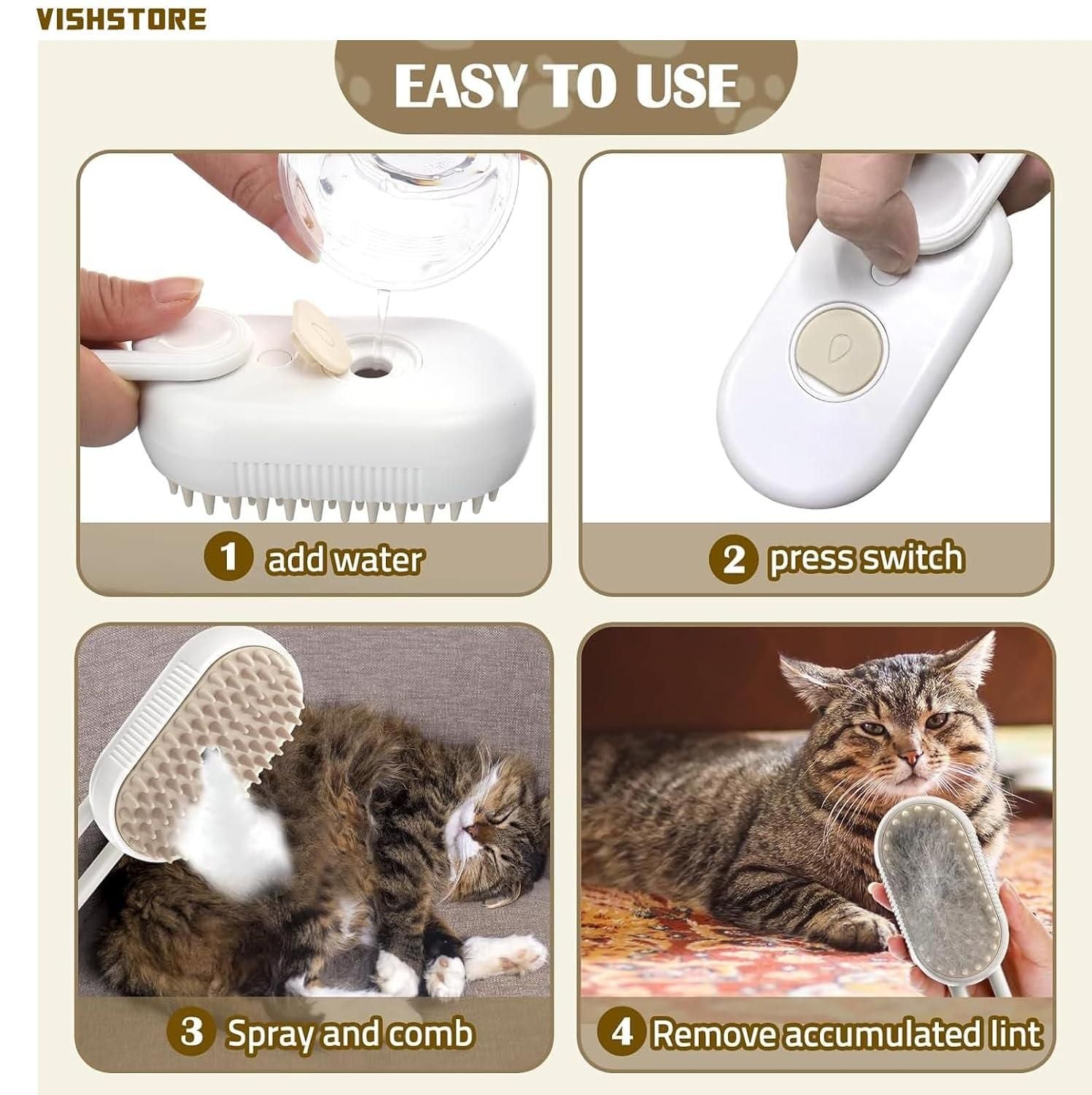 Steam Brush for Dog/Cat - NuroHub