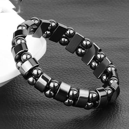 Magnetic Sugar Control Bracelet,Unisex Stylish Health Care Magnetic Black Stone Therapy Bracelet - NuroHub