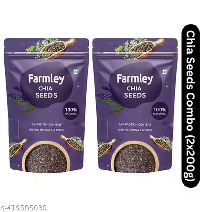 Farmley Chia Seeds I 400g (200g Each) I Chia seeds for weight loss (Pack of 2)