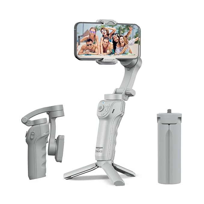 3-Axis Smartphone Gimbal Stabilizer with AI Face & Body Tracking