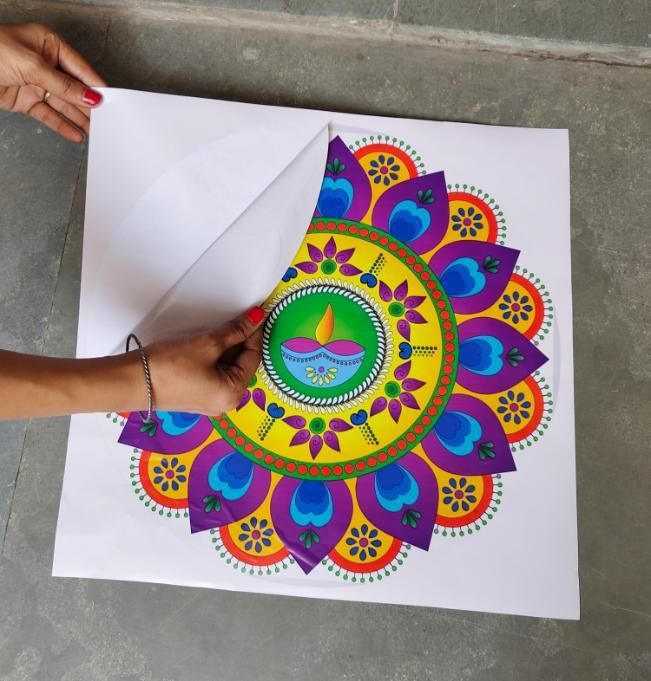 Diwali Rangoli Stickers Small Diya