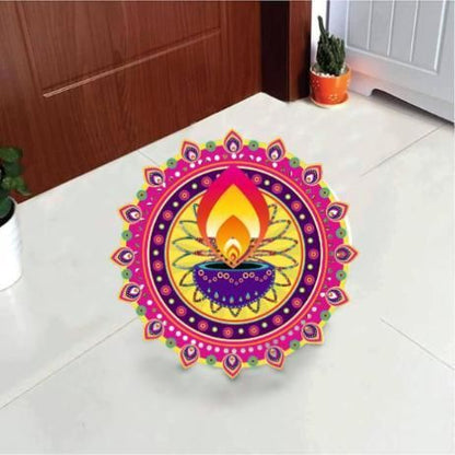 Diwali Rangoli Stickers Blue Diya