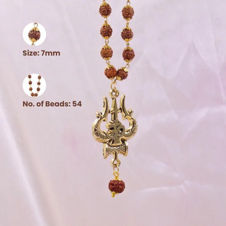 Panchmukhi Rudraksha OM Shiva Trishool Mala - NuroHub